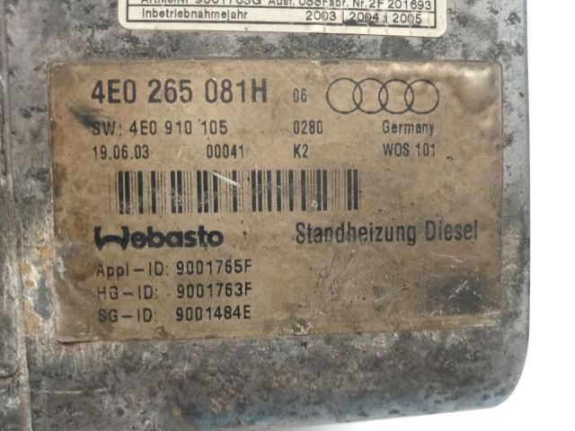 bontott AUDI A8 Állófűtés (Részeivel)