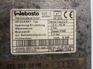 bontott AUDI A8 Állófűtés (Részeivel)