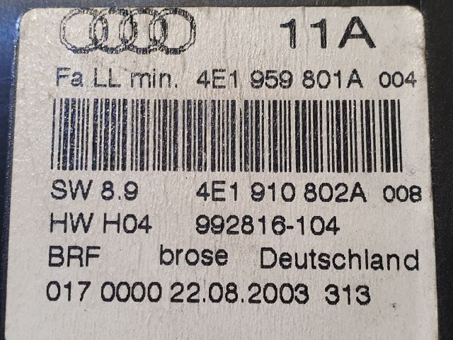 bontott AUDI A8 Bal első Ablakemelő Elektronika