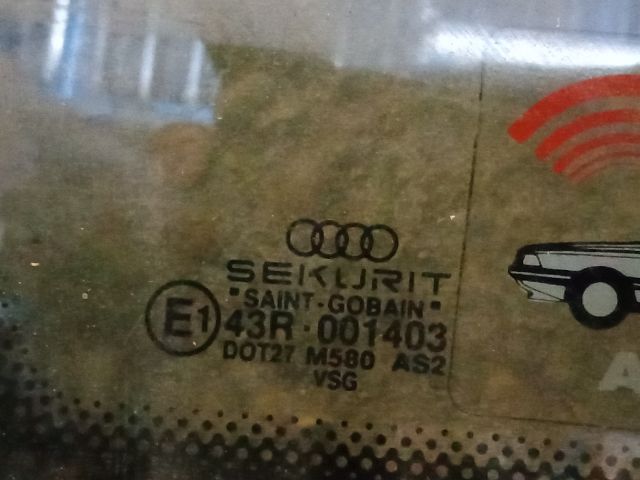 bontott AUDI A8 Bal hátsó Fixüveg (Ajtóban)