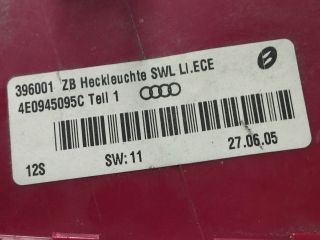 bontott AUDI A8 Bal Külső Hátsó Lámpa