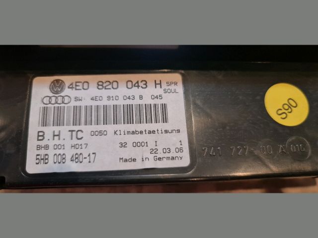 bontott AUDI A8 Fűtéskapcsoló (digit klímás)