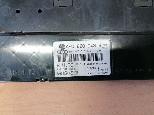 bontott AUDI A8 Fűtéskapcsoló (digit klímás)