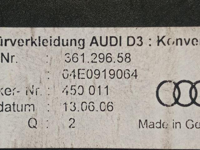 bontott AUDI A8 Jobb első Ajtó Vezérlőegység
