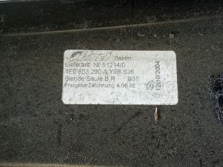 bontott AUDI A8 Jobb első Ajtókeret Burkolat