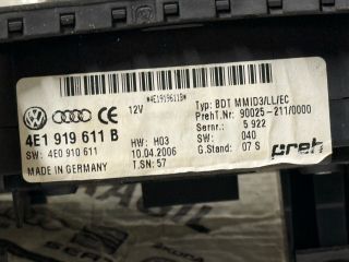 bontott AUDI A8 Középkonzol Vezérlő Panel