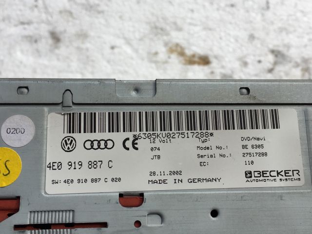 bontott AUDI A8 Video Elektronika