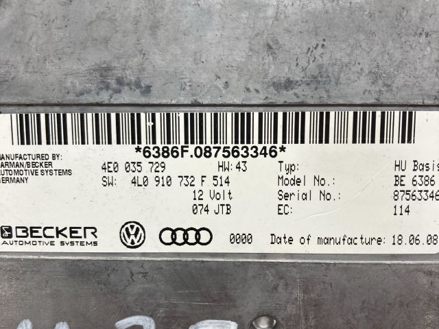 bontott AUDI Q7 Multimédia Vezérlő