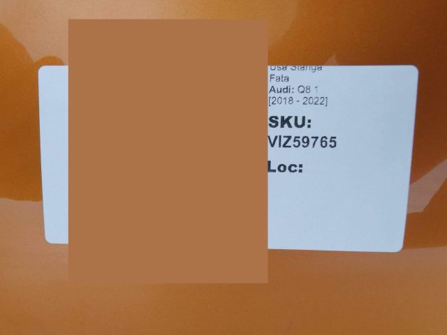 bontott AUDI Q8 Bal első Ajtó (Üres lemez)