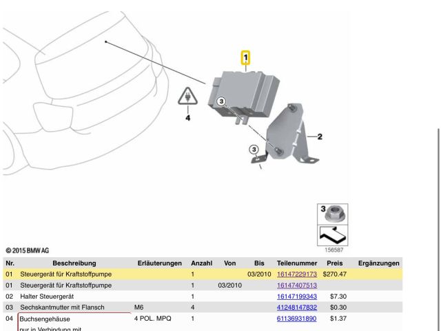 bontott BMW 1 Üzemanyag Szivattyú Relé