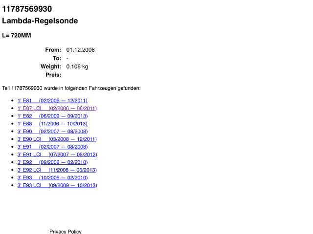 bontott BMW 1 Első Lambdaszonda