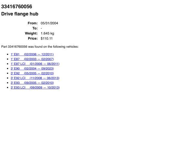 bontott BMW 1 Hátsó Kerékagy (Pozíciófüggetlen)