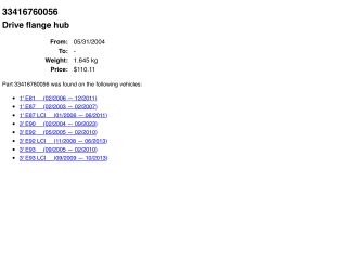 bontott BMW 1 Hátsó Kerékagy (Pozíciófüggetlen)