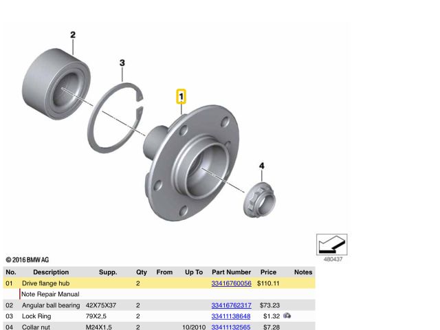 bontott BMW 1 Hátsó Kerékagy (Pozíciófüggetlen)