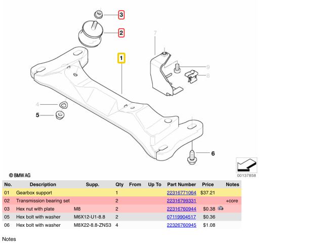 bontott BMW 1 Váltó Tartó Bak (Pozíciófüggetlen)