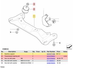 bontott BMW 1 Váltó Tartó Bak (Pozíciófüggetlen)