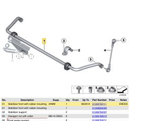 bontott BMW 1 Első Vízszintes Stabilizátor Rúd