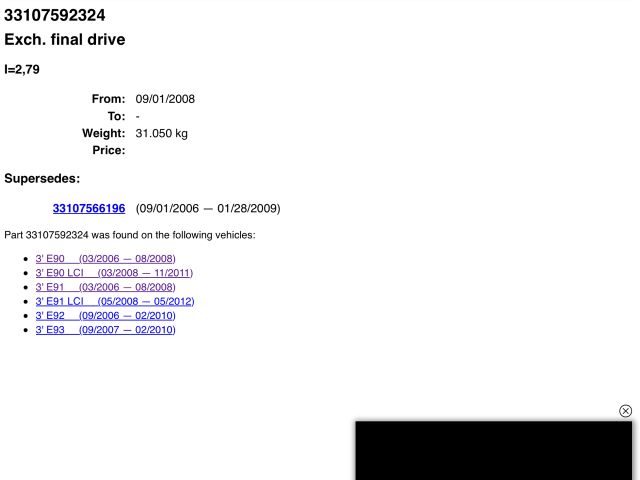 bontott BMW 1 Hátsó Differenciálmű