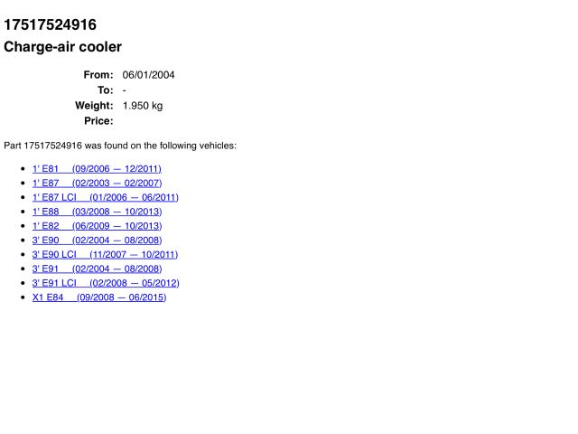 bontott BMW 1 Hűtő Ventilátor(ok), Radiátor(ok) Szett