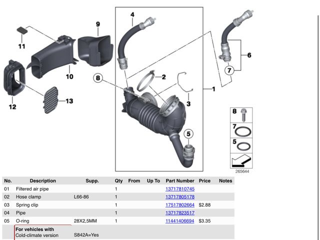 bontott BMW 1 Légbeömlő Cső