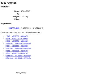 bontott BMW 1 Porlasztó Sor / Híd