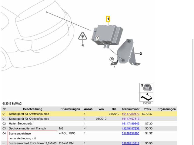 bontott BMW 1 Üzemanyag Szivattyú Relé