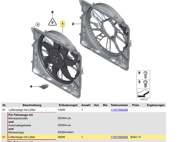 bontott BMW 1 Klímahűtő Ventilátor