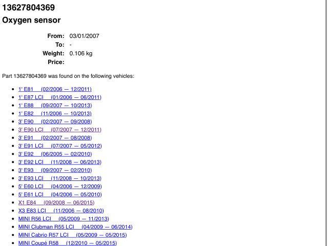 bontott BMW 1 Első Lambdaszonda