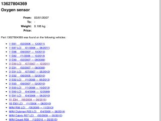 bontott BMW 1 Első Lambdaszonda