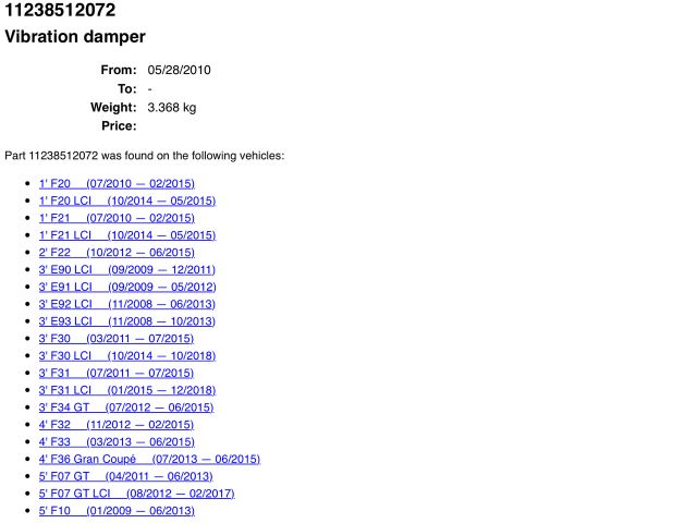 bontott BMW 1 Főtengely Szíjtárcsa