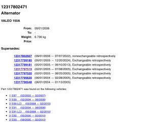 bontott BMW 1 Generátor