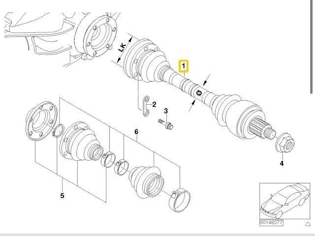 bontott BMW 1 Jobb hátsó Féltengely