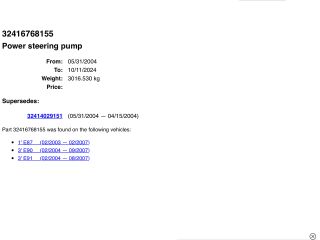 bontott BMW 1 Kormányszervó Motor (Hidraulikus)