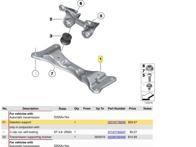 bontott BMW 1 Váltó Tartó Bak (Pozíciófüggetlen)