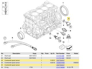 bontott BMW 1 Főtengely Fordulatszám Jeladó