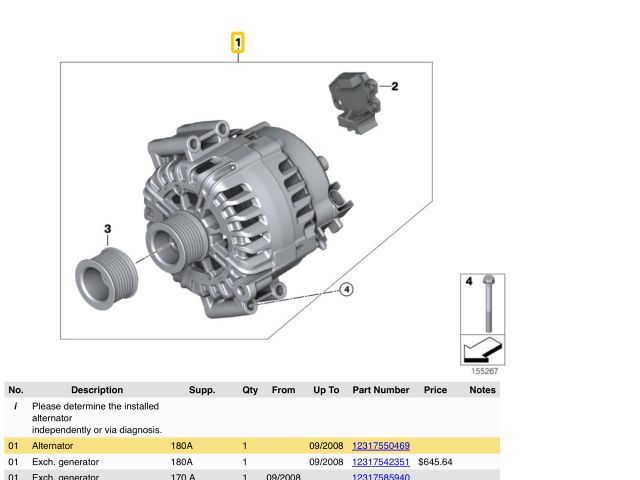 bontott BMW 1 Generátor