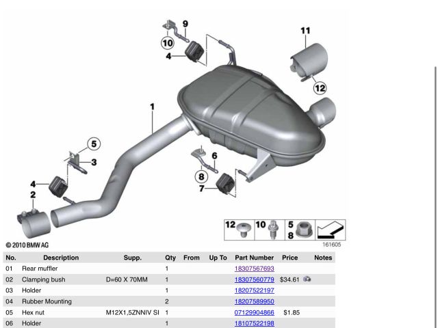 bontott BMW 1 Komplett Kipufogó Rendszer