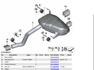 bontott BMW 1 Komplett Kipufogó Rendszer
