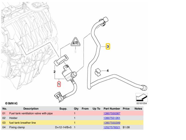 bontott BMW 1 Tankszellőztető Szelep