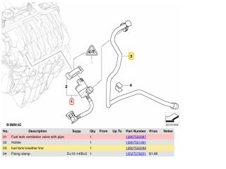bontott BMW 1 Tankszellőztető Szelep