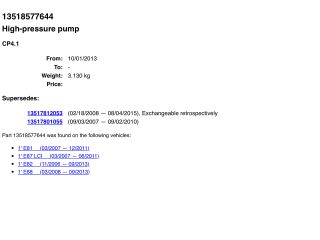 bontott BMW 1 Üzemanyag Szivattyú