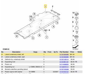 bontott BMW 1 Alsó Padlólemez Burkolat