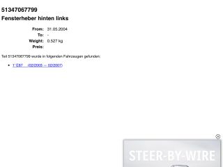 bontott BMW 1 Bal hátsó Ablakemelő Szerkezet (Mechanikus)