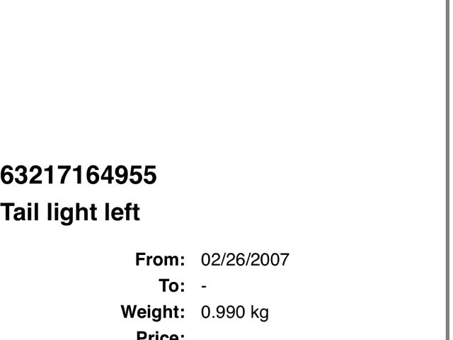 bontott BMW 1 Bal Hátsó Lámpa