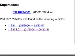 bontott BMW 1 Bal Hátsó Lámpa