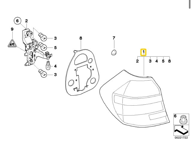 bontott BMW 1 Bal Hátsó Lámpa