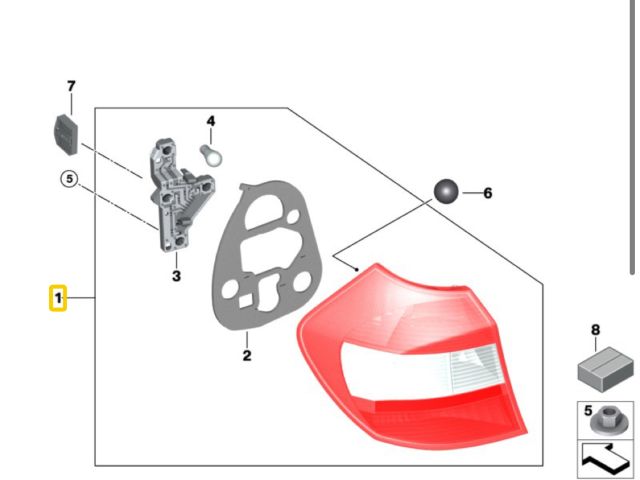 bontott BMW 1 Bal Hátsó Lámpa