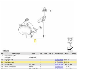 bontott BMW 1 Bal Ködfényszóró