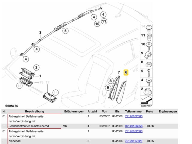 bontott BMW 1 Bal Oldallégzsák