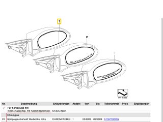 bontott BMW 1 Bal Tükörlap